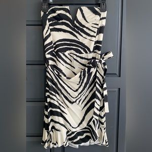 Nasty Gal zebra print wrap bustier dress with ruffle edge super cute